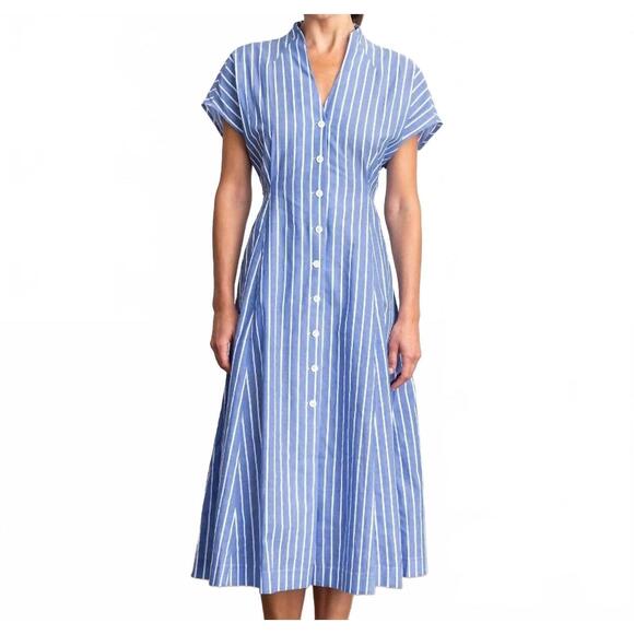 GO BY GO SILK Dresses & Skirts - NEW GO BY GO SILK cotton for a spin midi dress in borrowed from the boys stripe